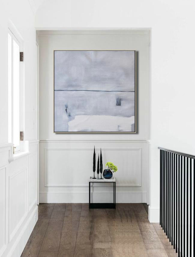 Large Abstract Art Handmade Oil Painting,Oversized Minimalist Painting On Canvas,Xl Large Canvas Art,Grey,White,Balck.etc